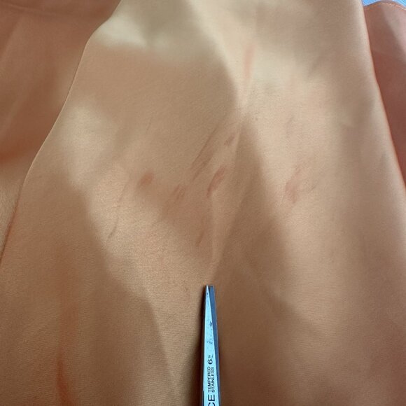 Show Me Your Mumu Sarah Tangerine Fluid Satin Midi Dress Women's X-Small XS - Picture 7 of 8